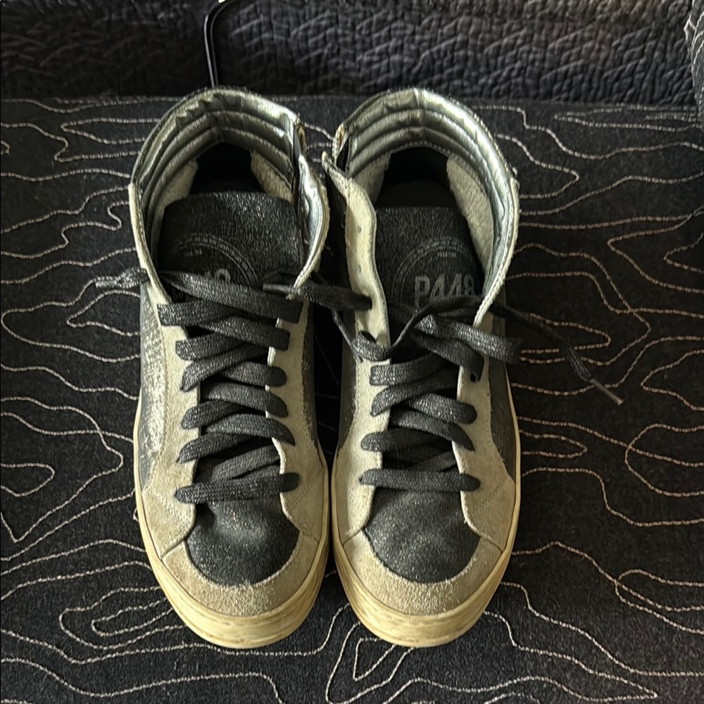 P448 Black and Gray High-Top Sneakers
